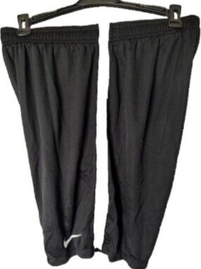 Nike Logo Dri Fit Boys Youth Shorts Sports Basketball Mesh Side Panel Black Whit